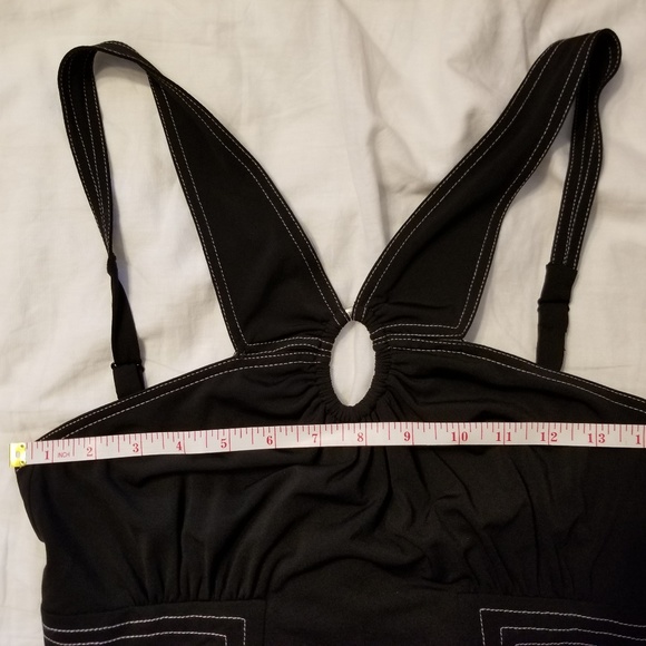 BCBGMaxAzria SZ Small Black V-Neck Keyhole - Picture 6 of 8